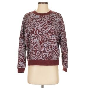Madewell Burgundy Patterned Crewneck Sweater Small